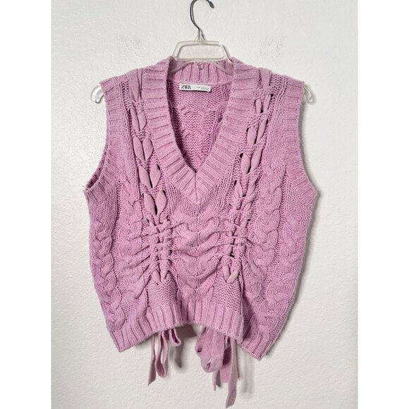 Zara Women’s Vest W/Adjustable Tie Details Size M - Picture 1 of 4